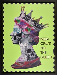 God Save the Queen (Flourescent Green) by Dan Pearce - Original Mixed Media on Board sized 29x39 inches. Available from Whitewall Galleries
